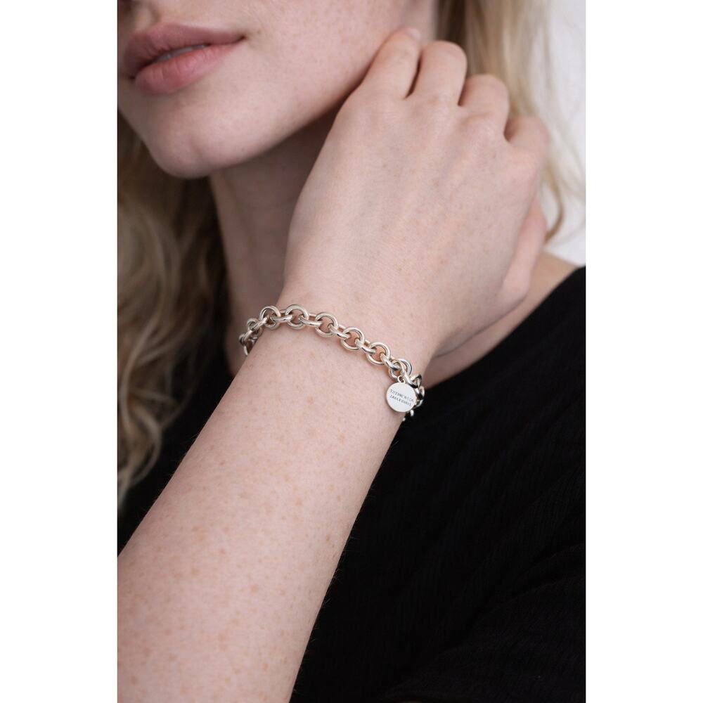 Tiffany & Co Sterling Silver Round Link Bracelet 925 - Picture 3 of 5
